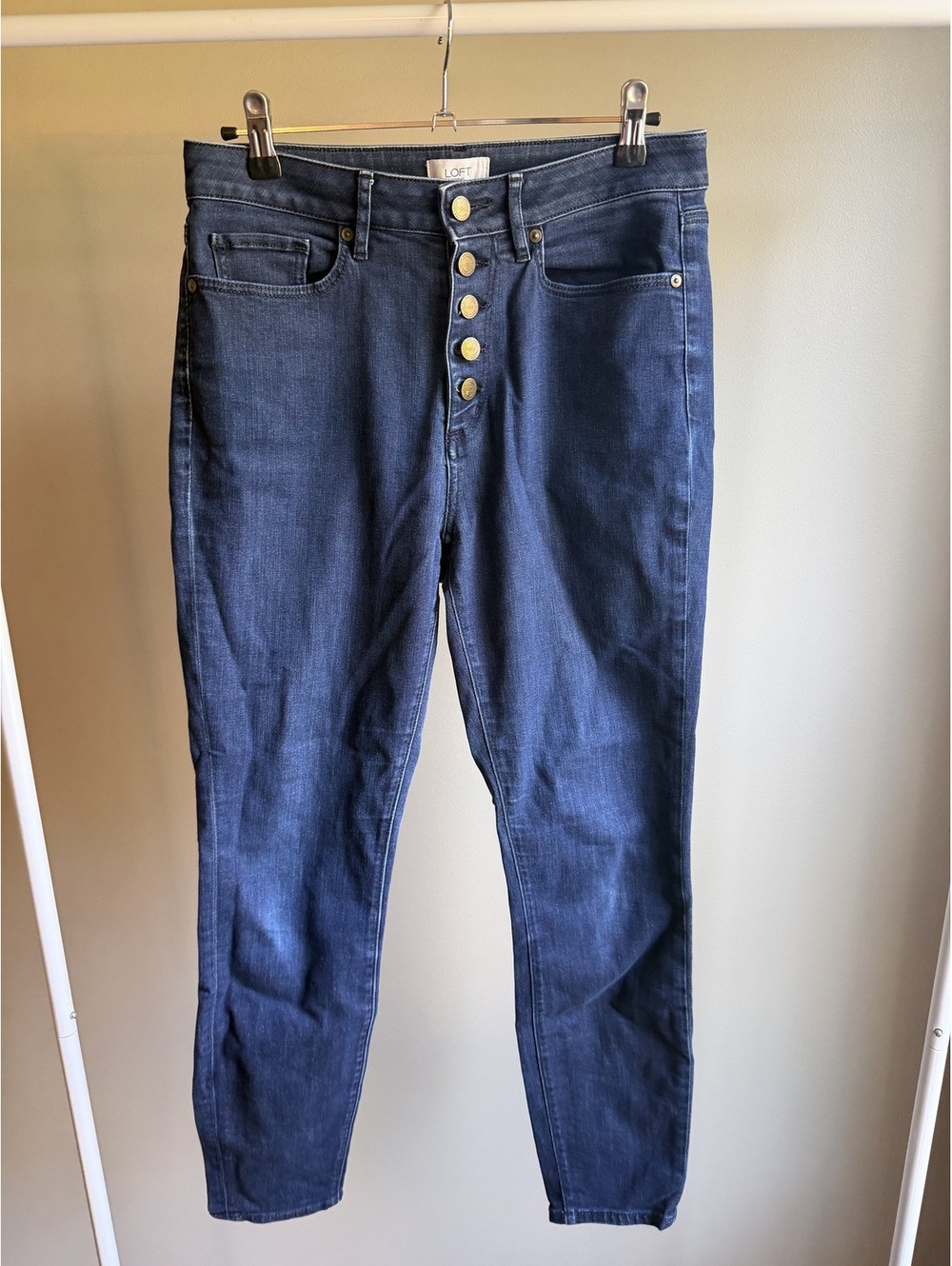 Loft Curvy Skinny button down jeans